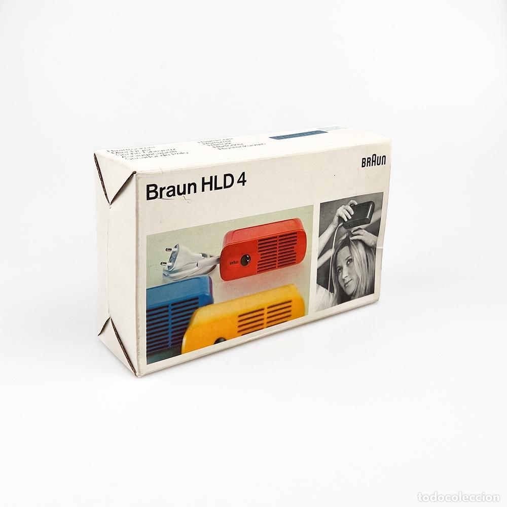 Vintage: Secador de Pelo Braun HLD 4, Dieter Rams, 1970. Color Azul.