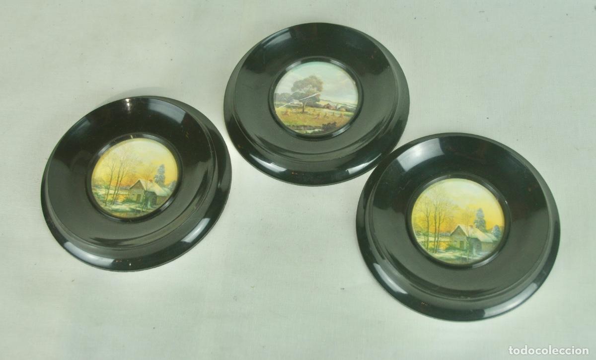 Vintage: 3 Cuadros en plastico a&ntilde;os 60 - Foto 1