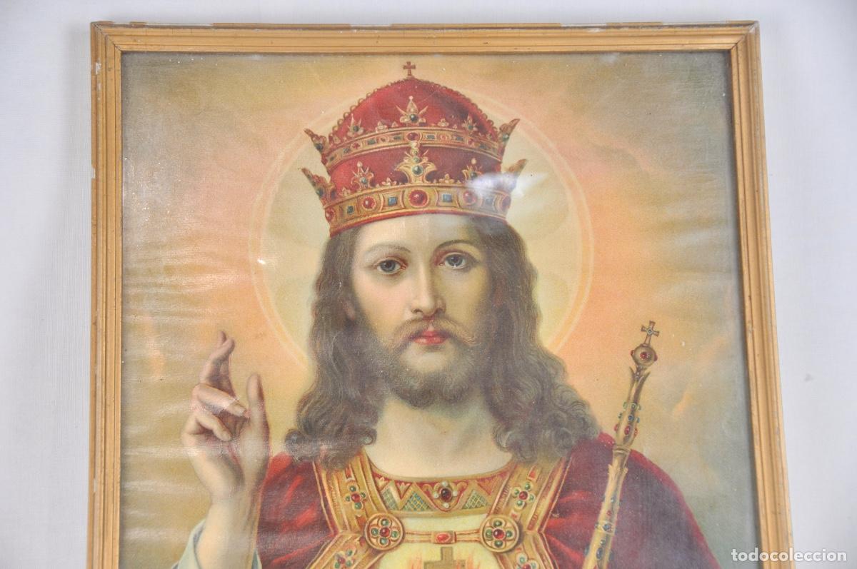 Vintage: Cuadro cristo a&ntilde;os 60 - Foto 2