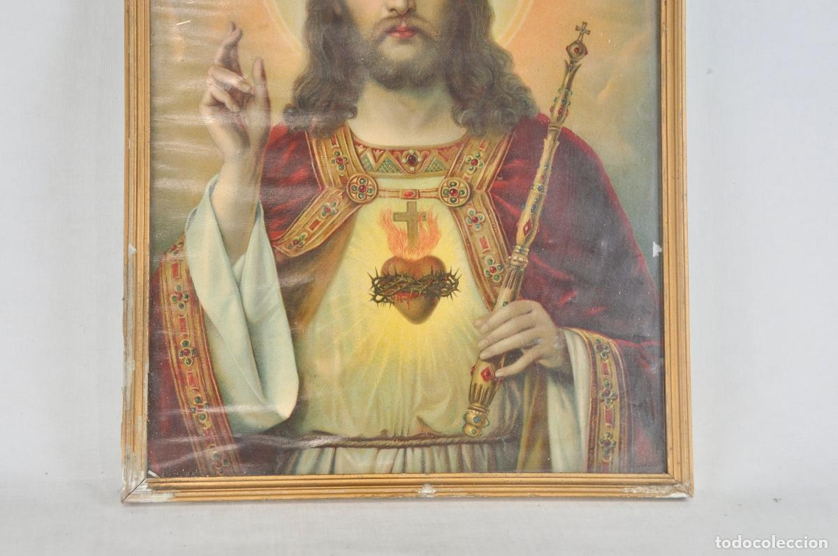 Vintage: Cuadro cristo a&ntilde;os 60 - Foto 3