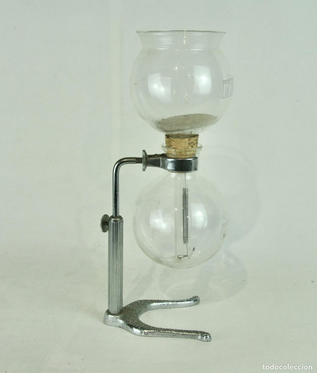 Vintage: Cafetera cromada y cristal