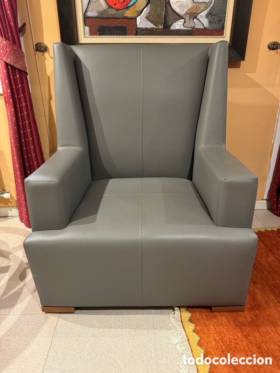 Vintage: Sill&oacute;n en Piel natural muy grande