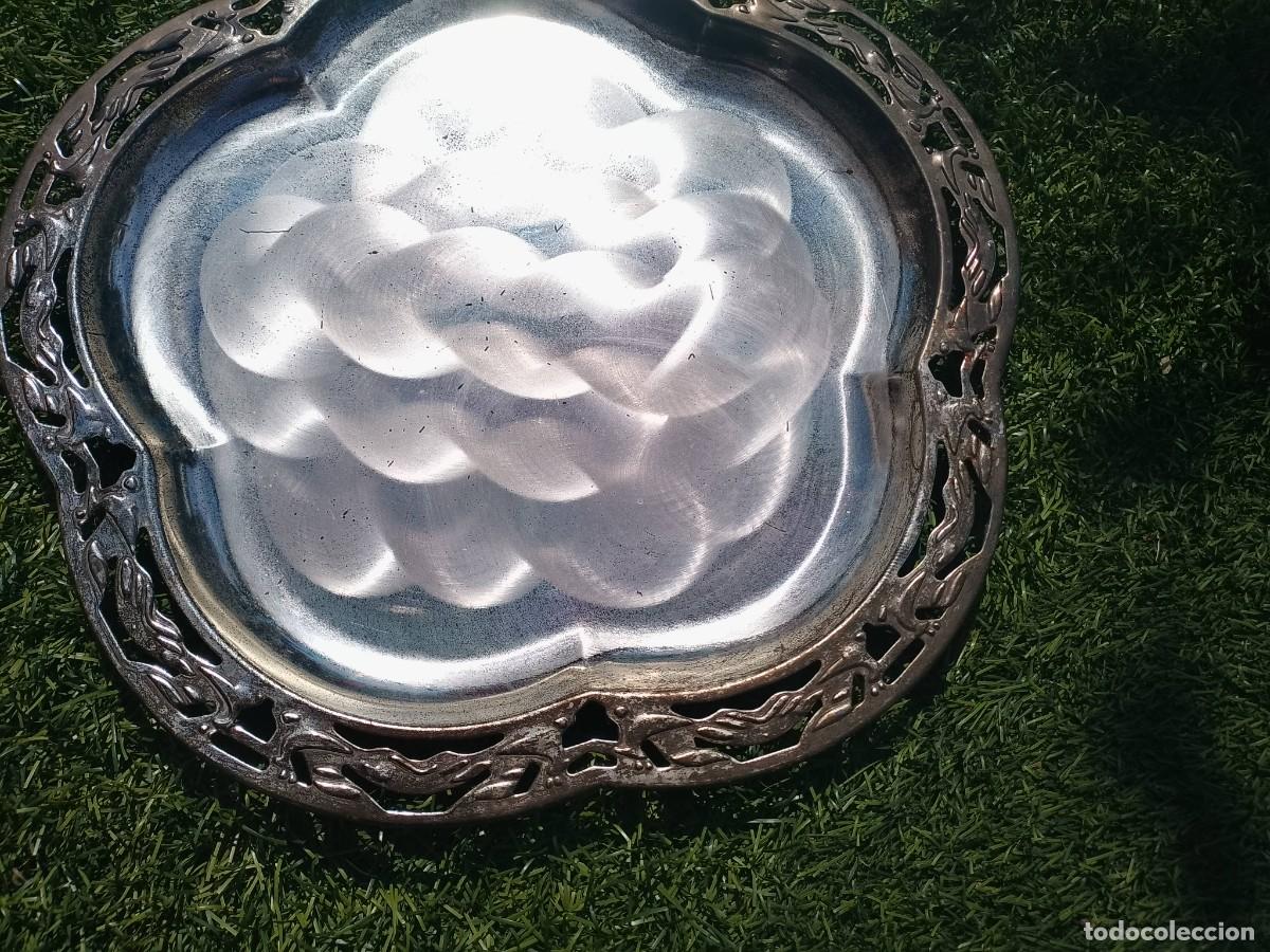 Vintage: Bandeja metal plateado a&ntilde;os 70