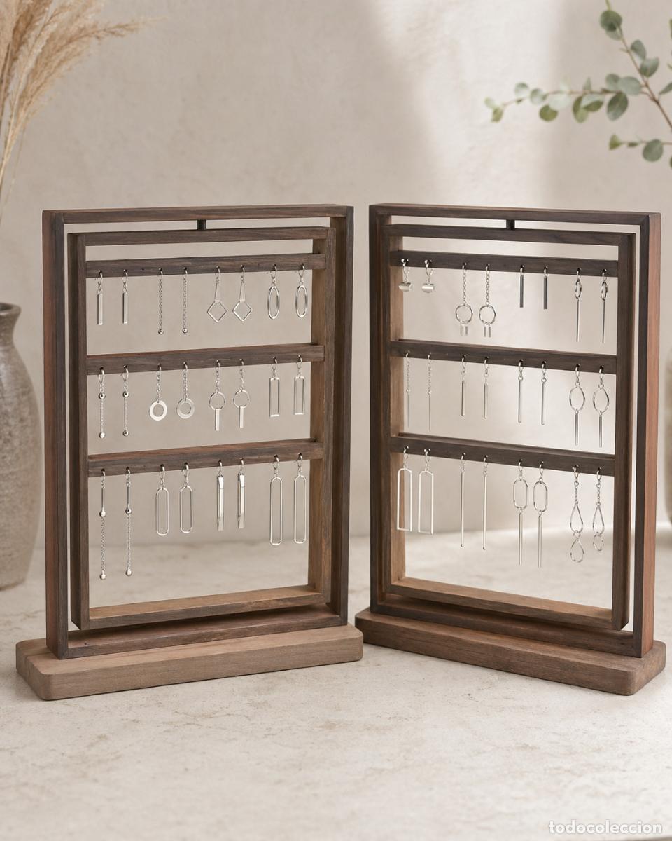 Vintage: Lote de 2 expositores de madera para pendientes