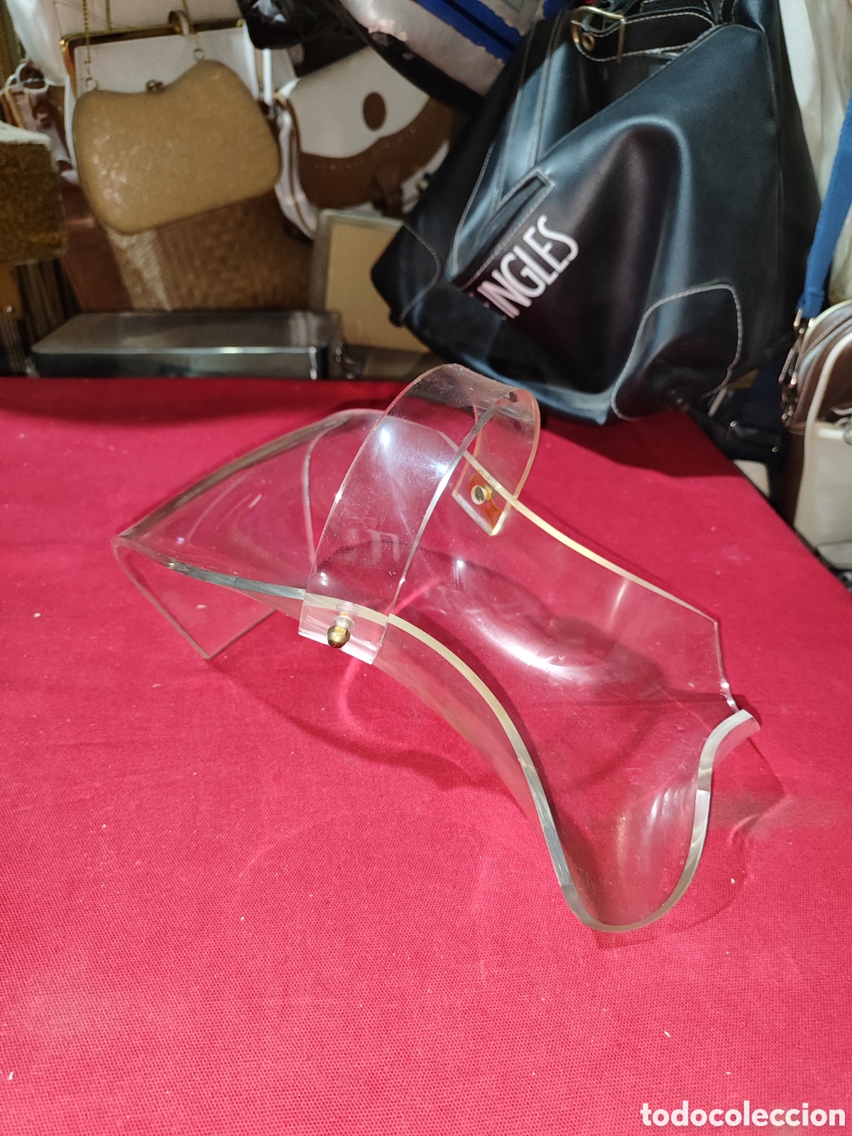 Vintage: Original porta botellas vintage de metraquilato transparente a&ntilde;os 70