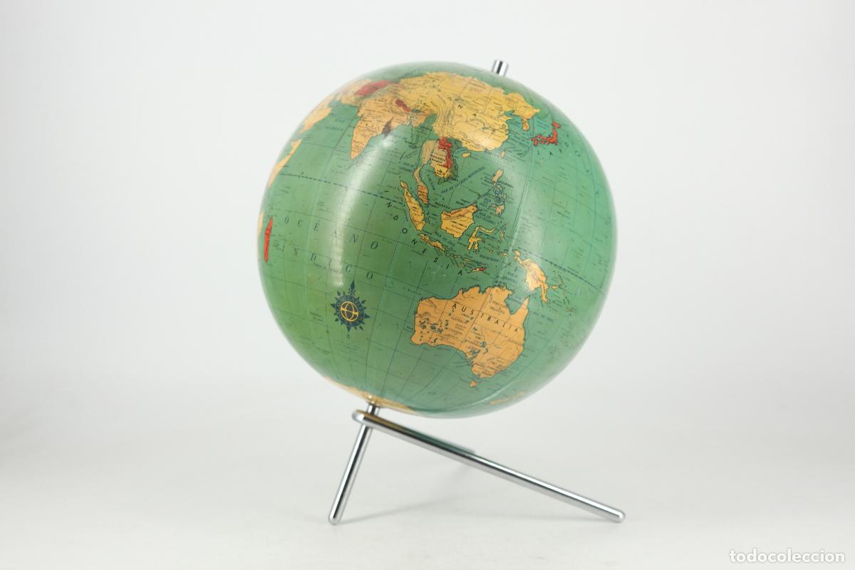 Vintage: Globo terr&aacute;queo globo del mundo Dalmau Carles tripode A&ntilde;os 60.