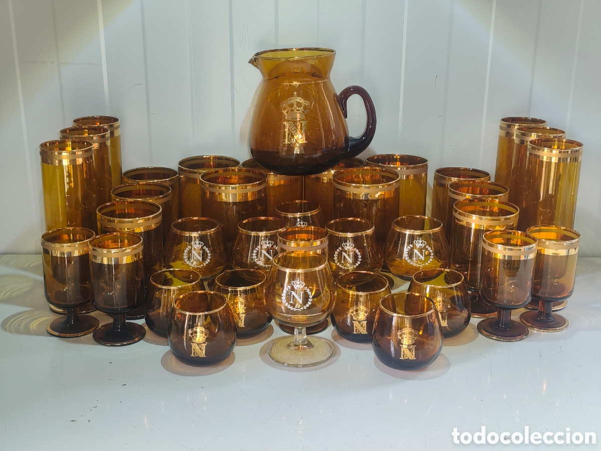 Vintage: Magn&iacute;fica Cristaler&iacute;a &Aacute;mbar Vintage Monograma &rdquo;N&rdquo; -