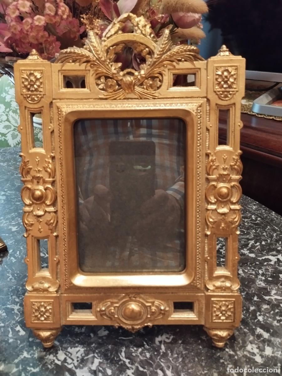 Vintage: MAJESTUOSO PORTARETRATOS DORADO ESTILO IMPERIO