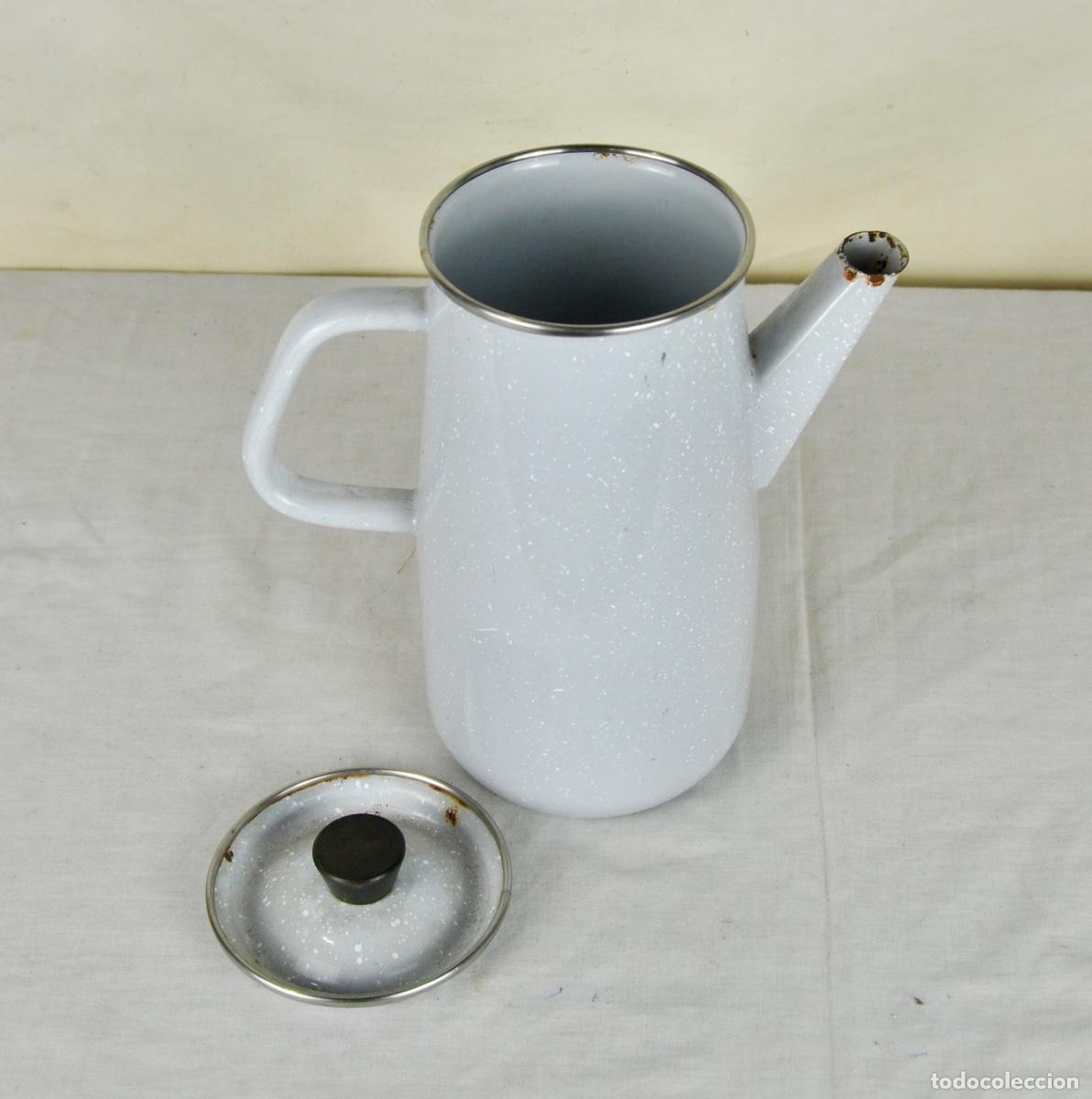 Vintage: Cafetera metal esmaltado gris claro - Foto 5