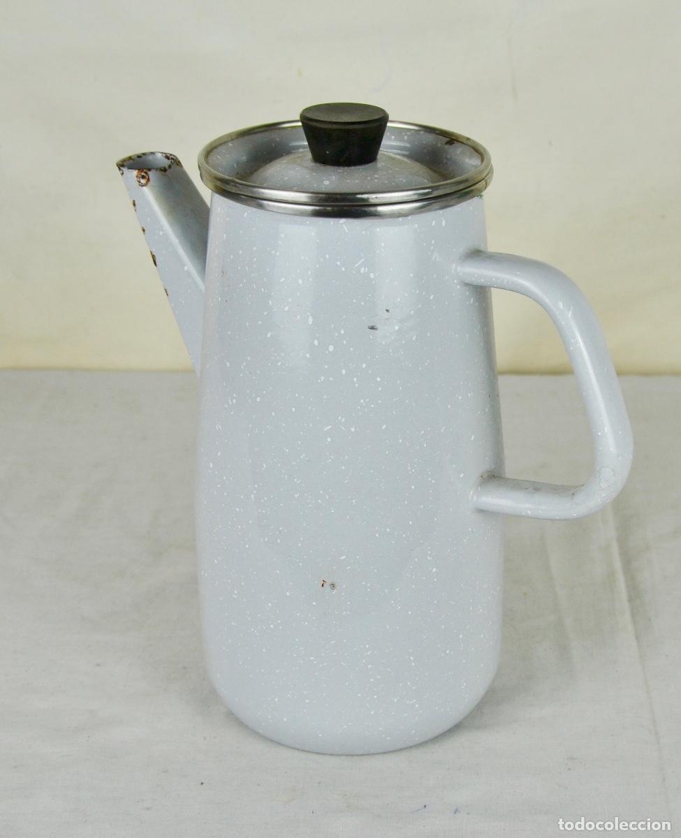 Vintage: Cafetera metal esmaltado gris claro - Foto 8