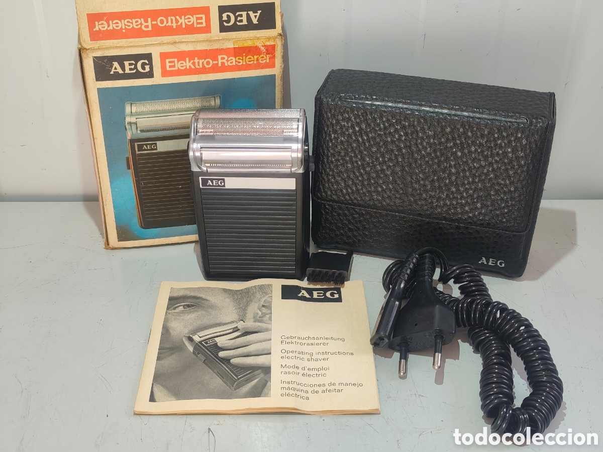 Vintage: Afeitadora Vintage AEG Elektro-Rasierer - Set Completo con Caja y Manual - A&ntilde;os 70