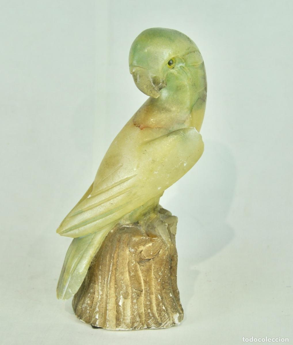 Vintage: Loro en alabastro verde - Foto 4