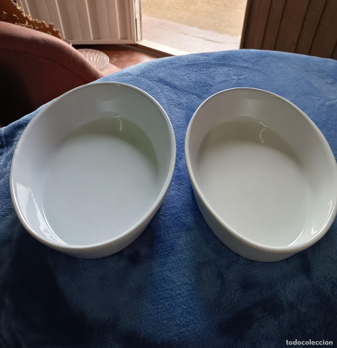 Vintage: Conjunto 2 bandejas fuentes blancas