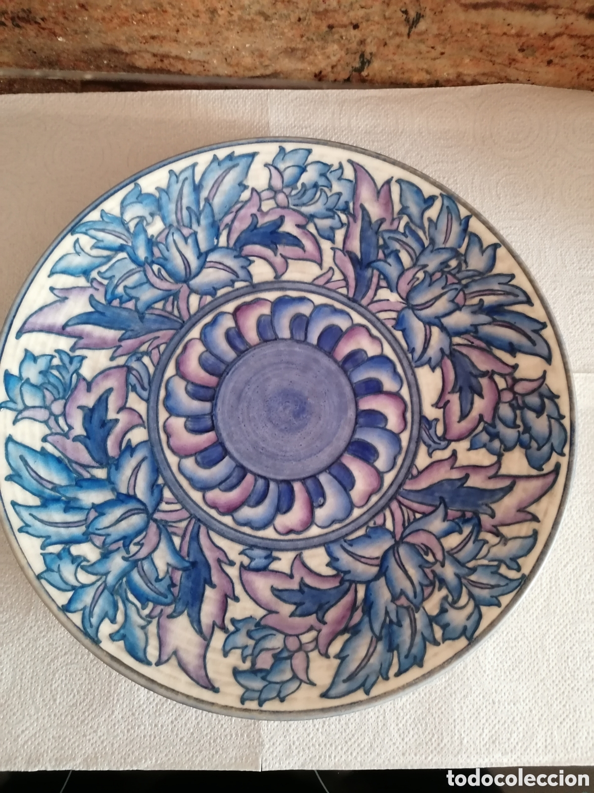 Vintage: Plato cer&aacute;mica pintado a mano