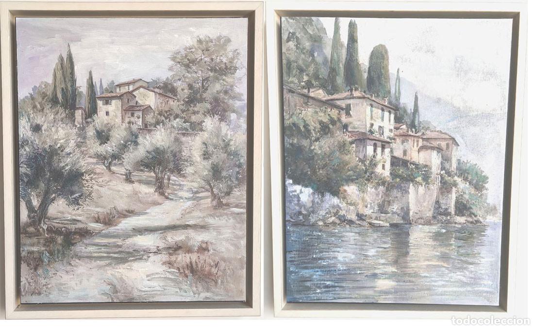 Vintage: PAREJA DE CUADROS DE FOTOGRAFIA SOBRE LIENZO RETOCADOS DE 50 X 40 CM