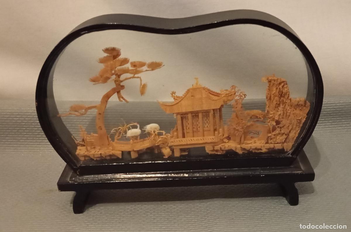 Vintage: Diorama chino de corcho
