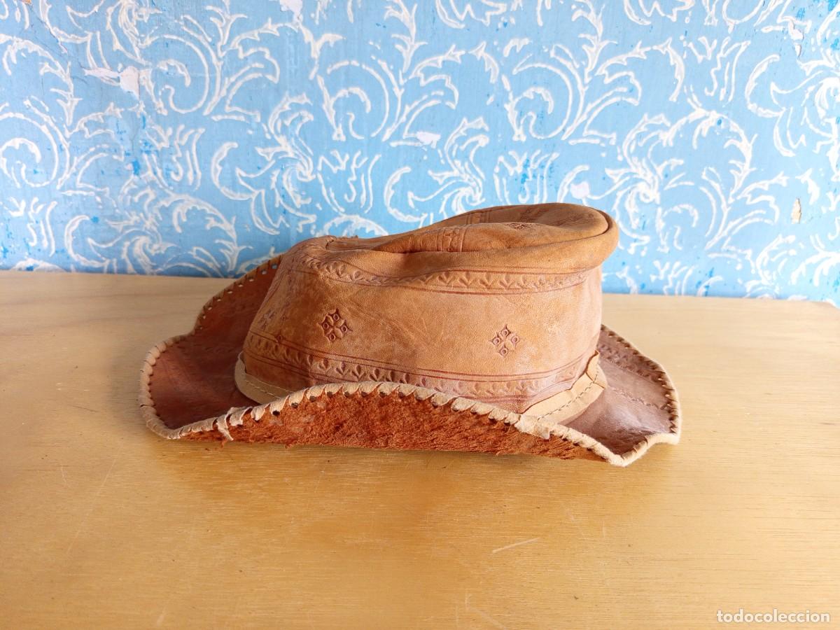 Vintage: Sombrero de cuero hecho a mano Vintage