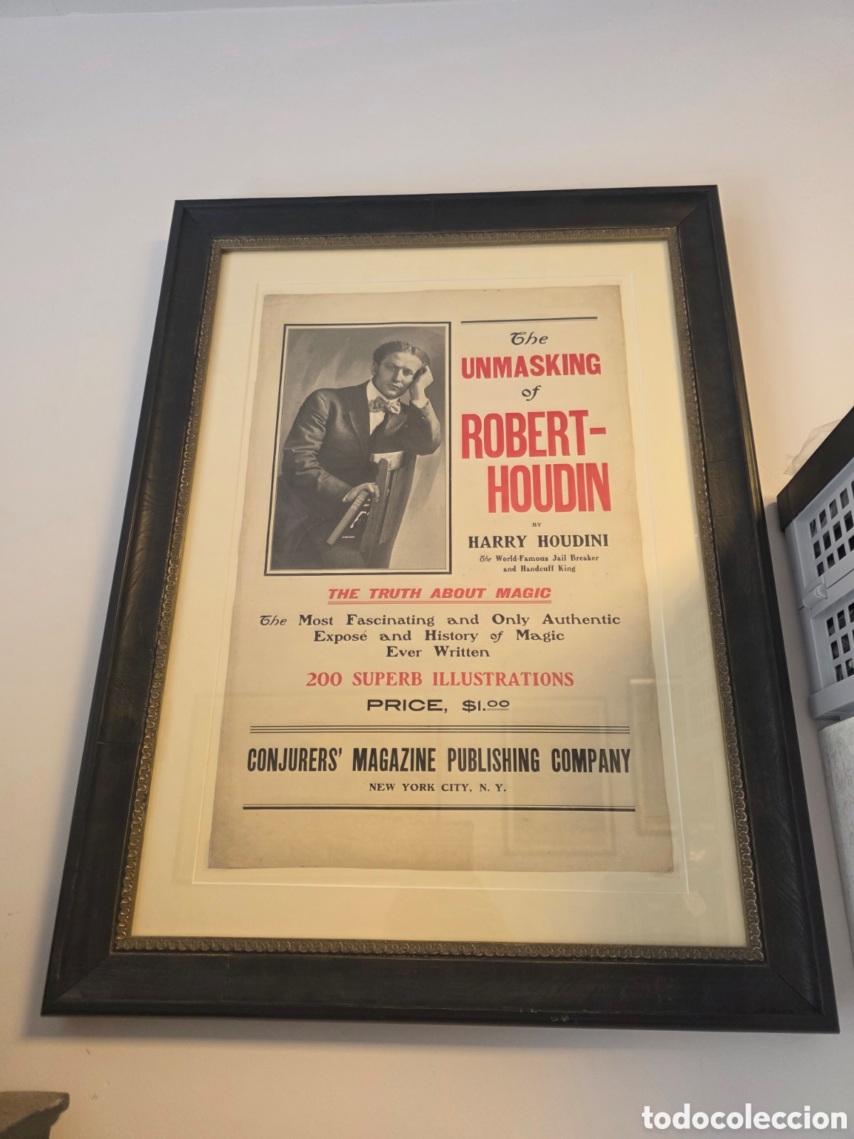 Vintage: Cartel Houdini Promocional P&oacute;ster 1908 y Libro 1&deg;Edici&oacute;n
