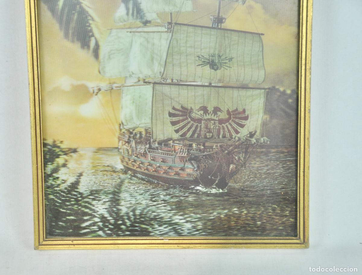 Vintage: Cuadro barco en 3D tonos marrones - Foto 3