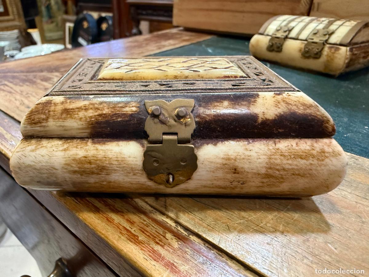 Vintage: PRECIOSA CAJA JOYERO DE HUESO - MEDIDA 10X7X3 CM