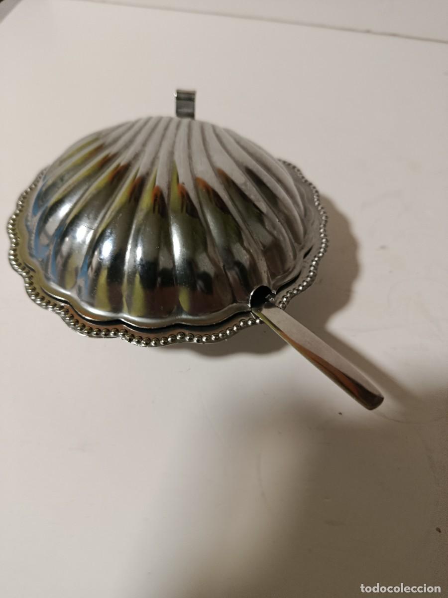 Vintage: AZUCARERO DE METAL PLATEADO. VINTAGE