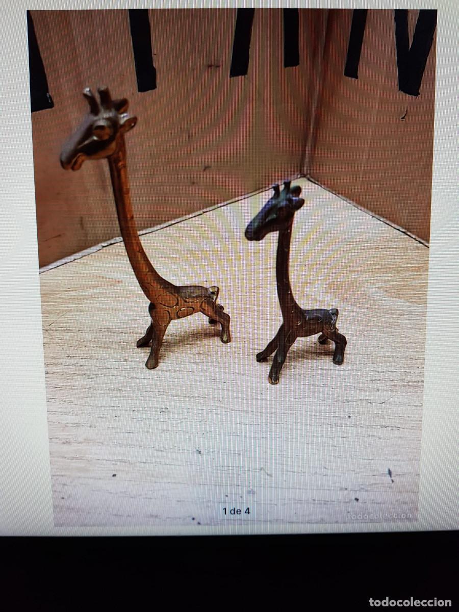 Vintage: PAREJA DE JIRAFAS DE BRONCE