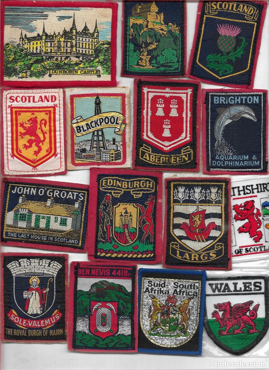 Vintage: LOTE DE 43 ANTIGUO PARCHES BORDADOS LA MAYORIA DE ESCOCIA