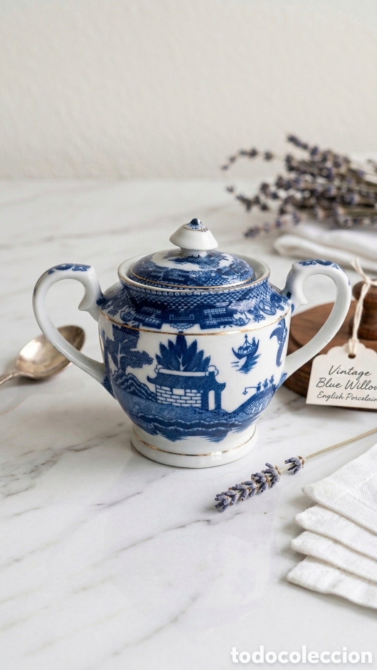 Vintage: Azucarero Willow porcelana