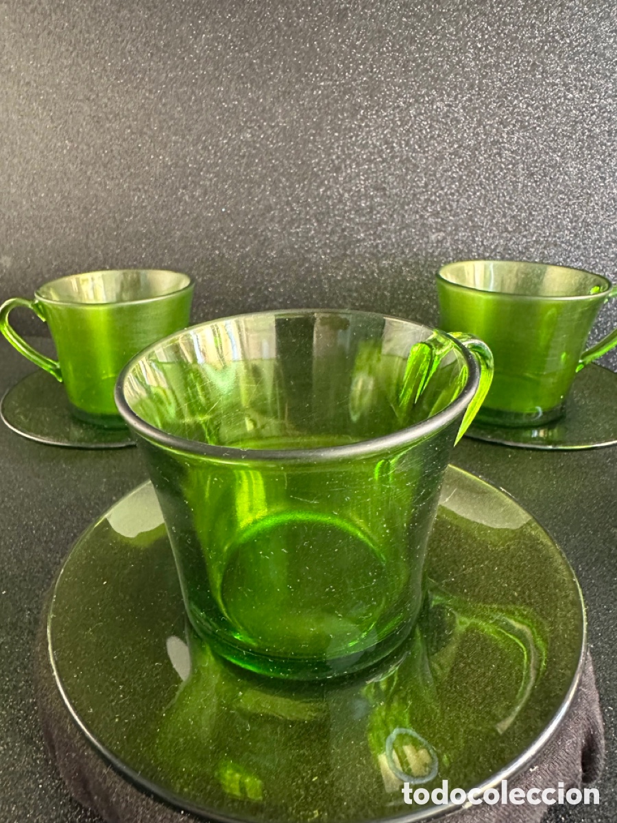 Vintage: Juego caf&eacute; verde vintage