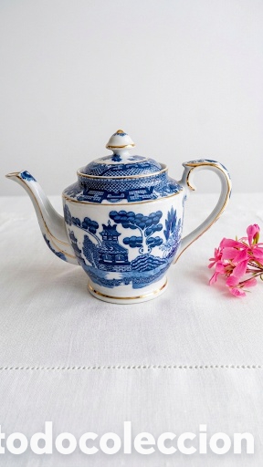Vintage: Tetera Willow porcelana azul y blanco
