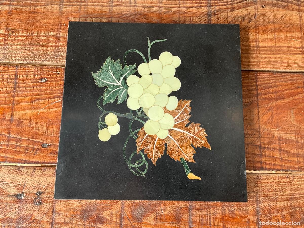 Vintage: CUADRO - PANEL DE PARED DE INCRUSTACI&Oacute;N DE M&Aacute;RMOL - PIETRA DURA - CON PIEDRAS SEMIPRECIOSAS - REF 4