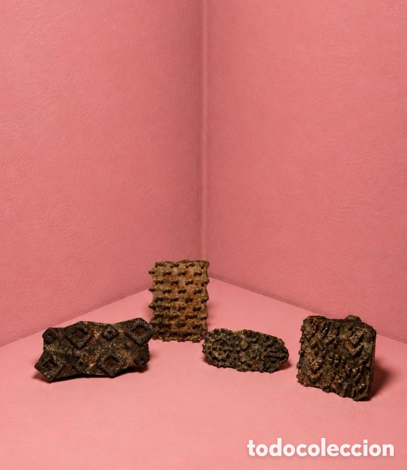 Vintage: Lote 4 Sellos Textiles de Madera Vintage