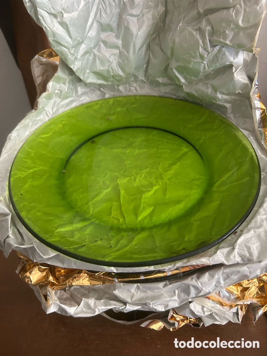 Vintage: 12 platos vereco Duralex cristal verde