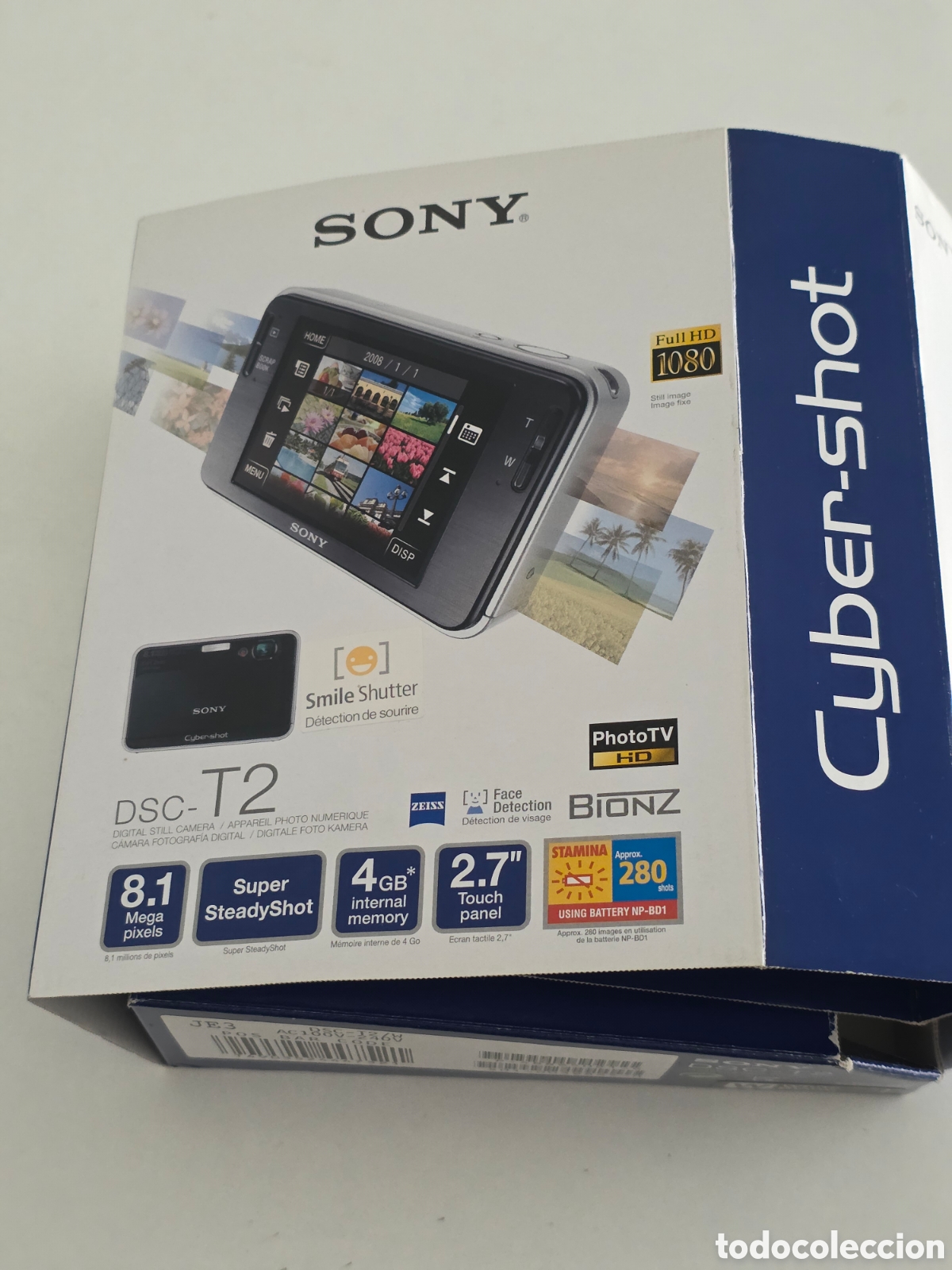 Vintage: Sony Cyber-shot DSC-T2 8.1MP + caja + cargador + 8GB