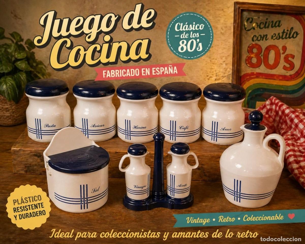 Vintage: ✨ANTIGUO JUEGO DE TARROS DE COCINA TA-TAY A&Ntilde;OS 70/80 VINTAGE✨MADE IN SPAIN