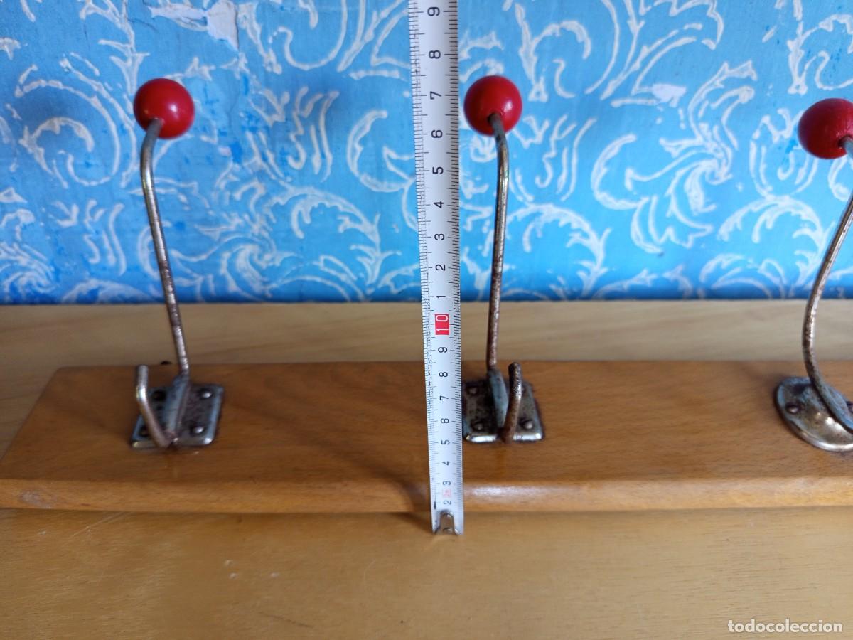 Vintage: Perchero de pared con base de madera y 4 ganchos.Vintage - Foto 15