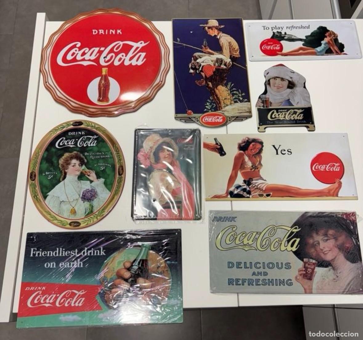 Vintage: Colecci&oacute;n placas met&aacute;licas vintage COCA COLA