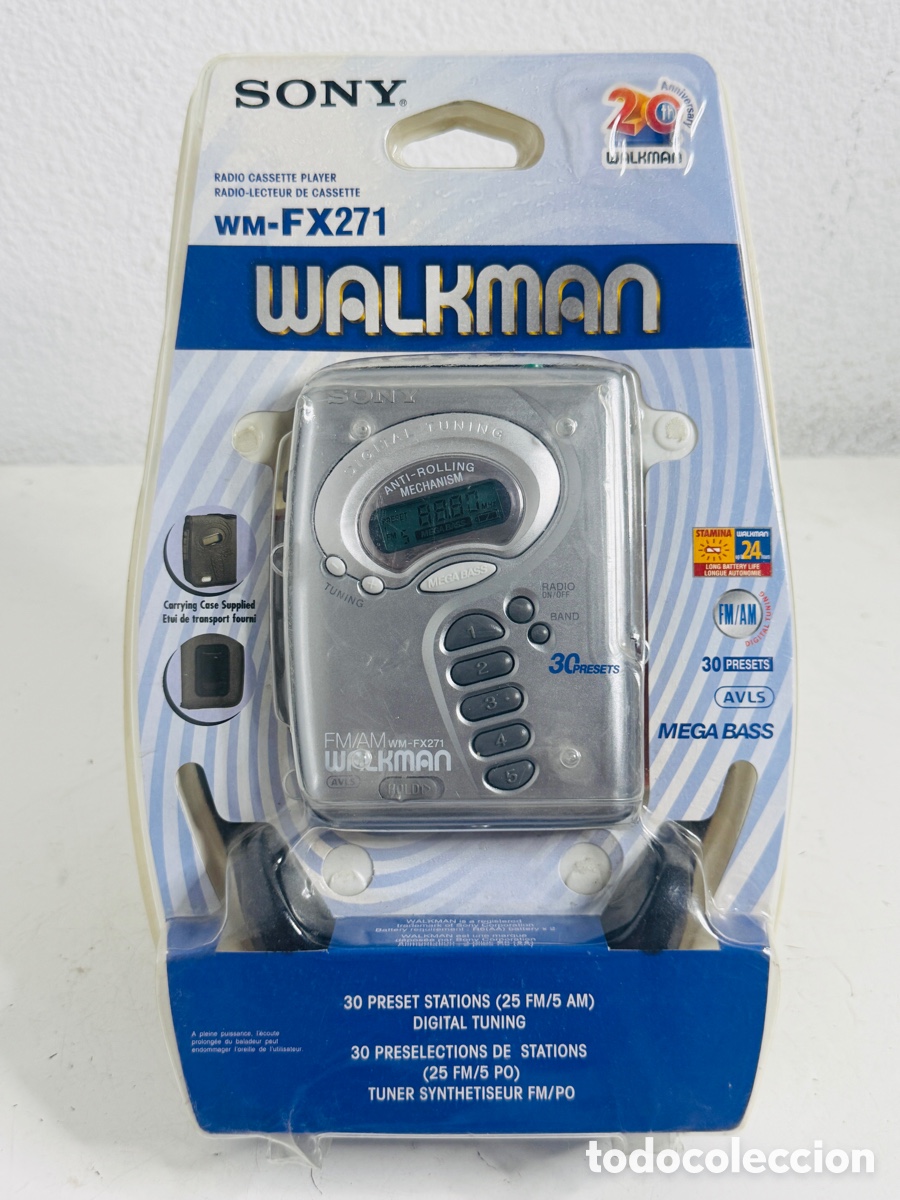 Vintage: Walkman Sony WM-FX271 Cassette Player - Band New, Blister 20th Aniversary