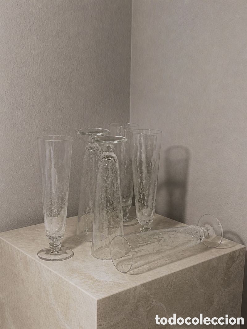 Vintage: Grandes Copas de Cristal Soplado Vintage