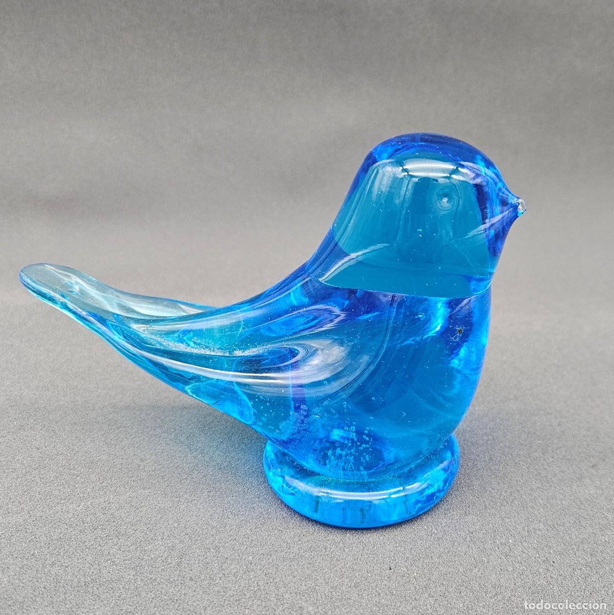 Vintage: Bluebird of Happiness de Ron Ray de cristal. 1993