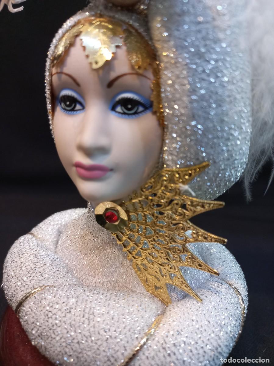 Vintage: BUSTO &uml;MAR&Iacute;N&uml; BELDAD PLATEADO peana madera - Foto 5
