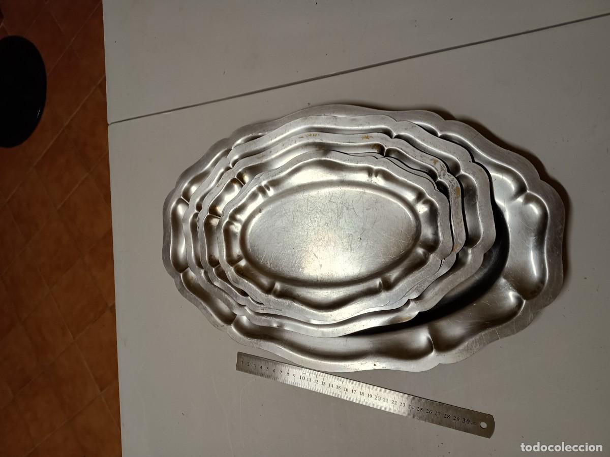 Vintage: Lote de 4 bandejas inox vintage.