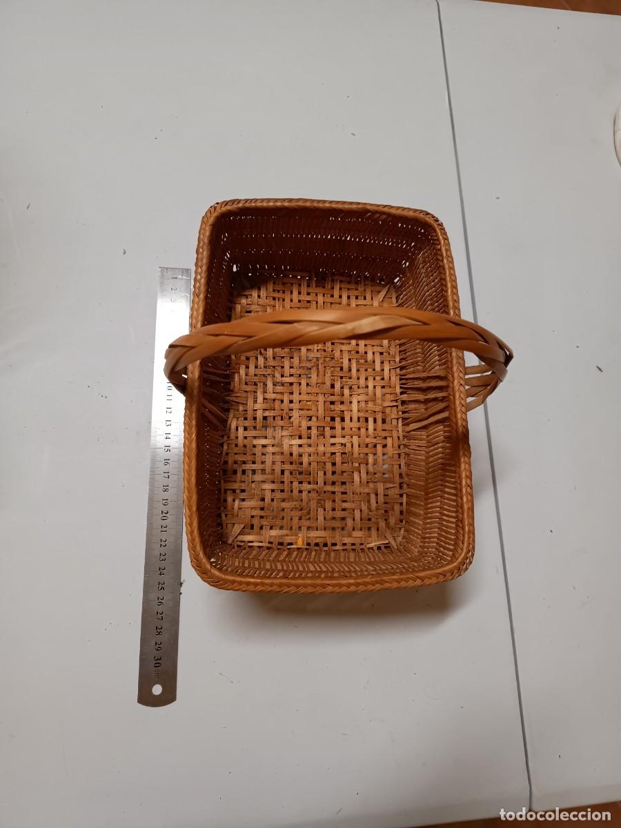 Vintage: Cesta de mimbre cuadrada