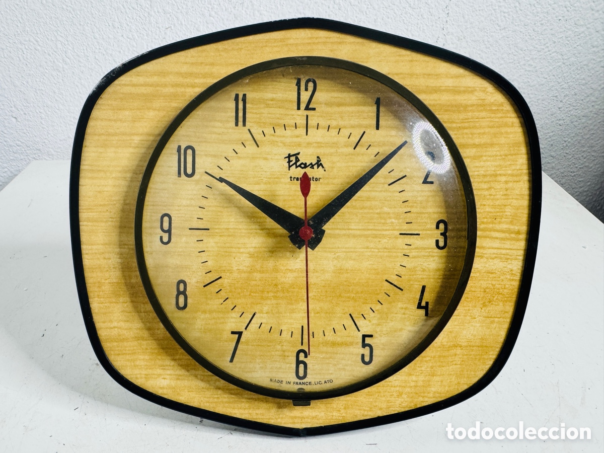 Vintage: Flash Reloj Pared Formica Retro Vintage 1970 No Funciona