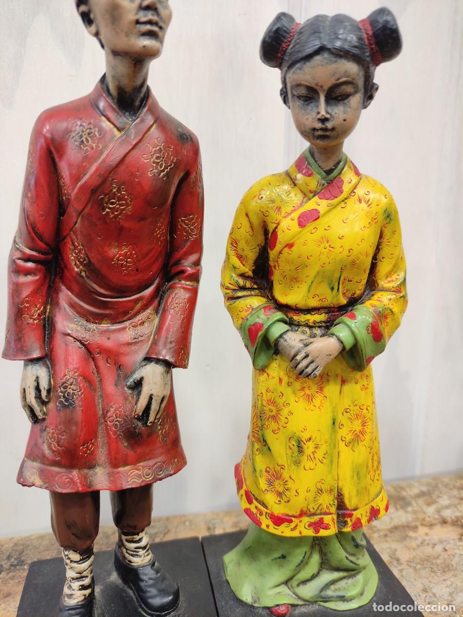 Vintage: Pareja figuras chinas en resina - Foto 2