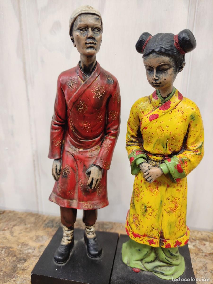 Vintage: Pareja figuras chinas en resina - Foto 3