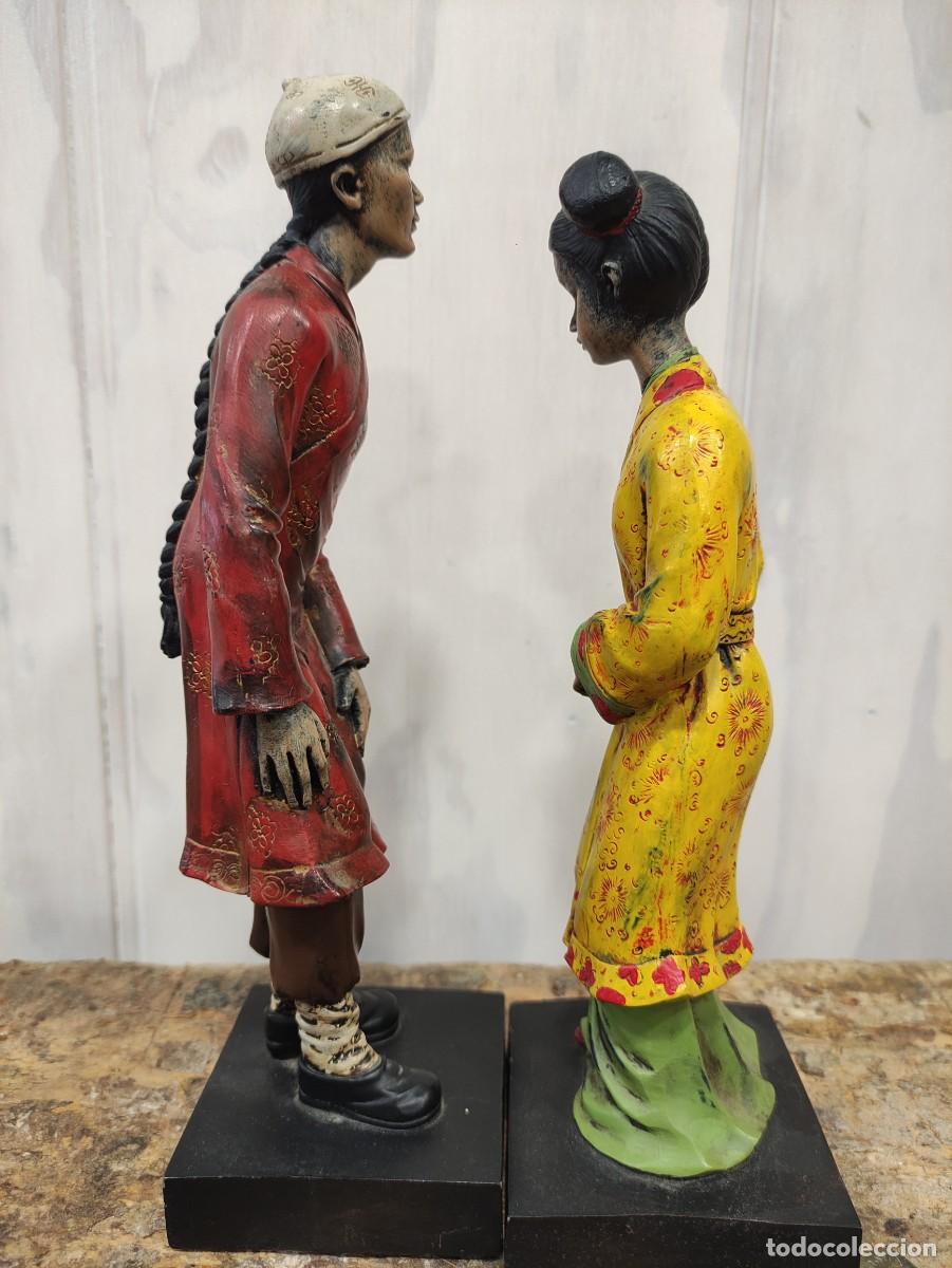 Vintage: Pareja figuras chinas en resina - Foto 4