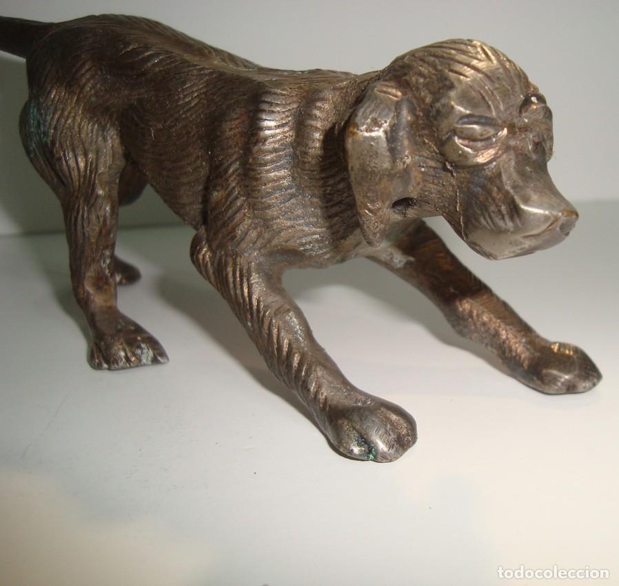 Vintage: Antigua ESCULTURA de PERRO de CAZA en BRONCE macizo - Vintage