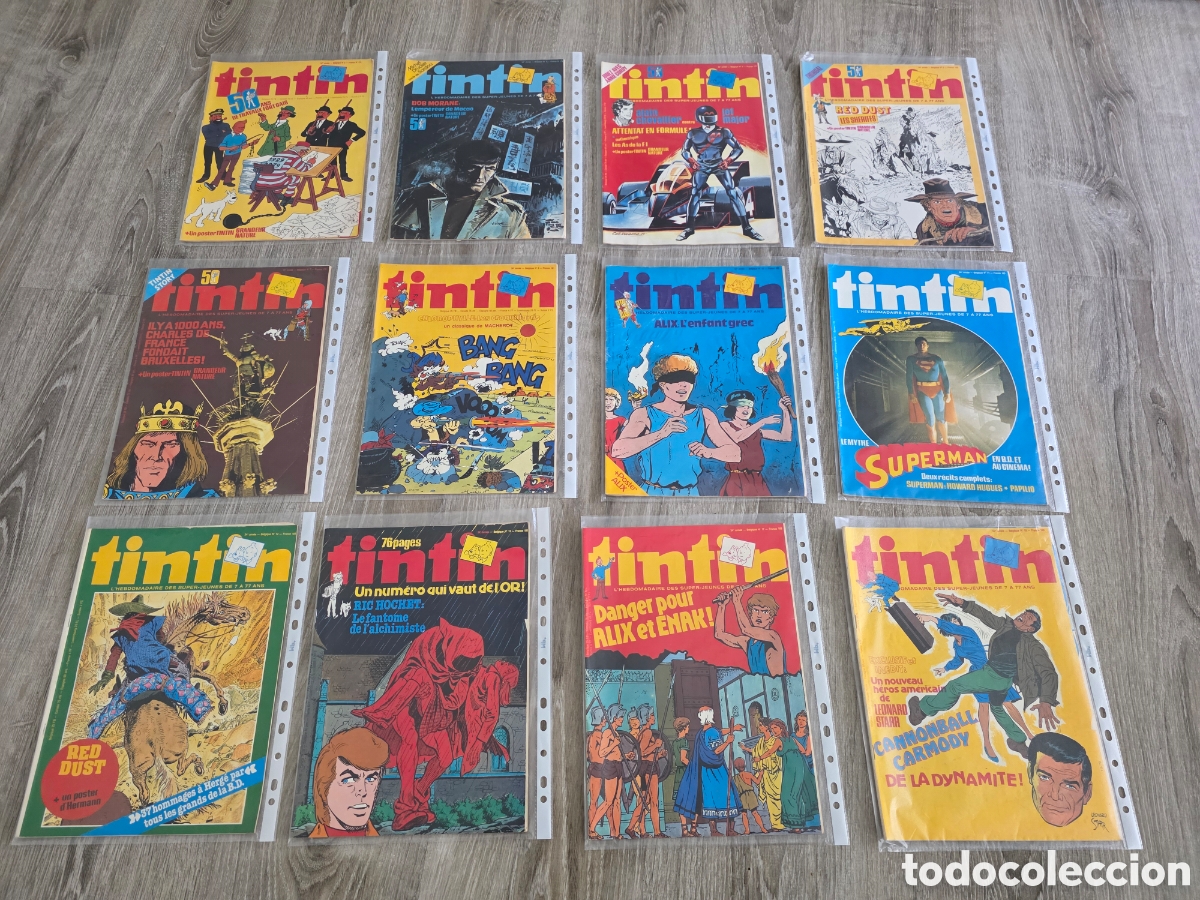 Vintage: Tintin revistas vintage lote a&ntilde;os 70 comic franc&eacute;s