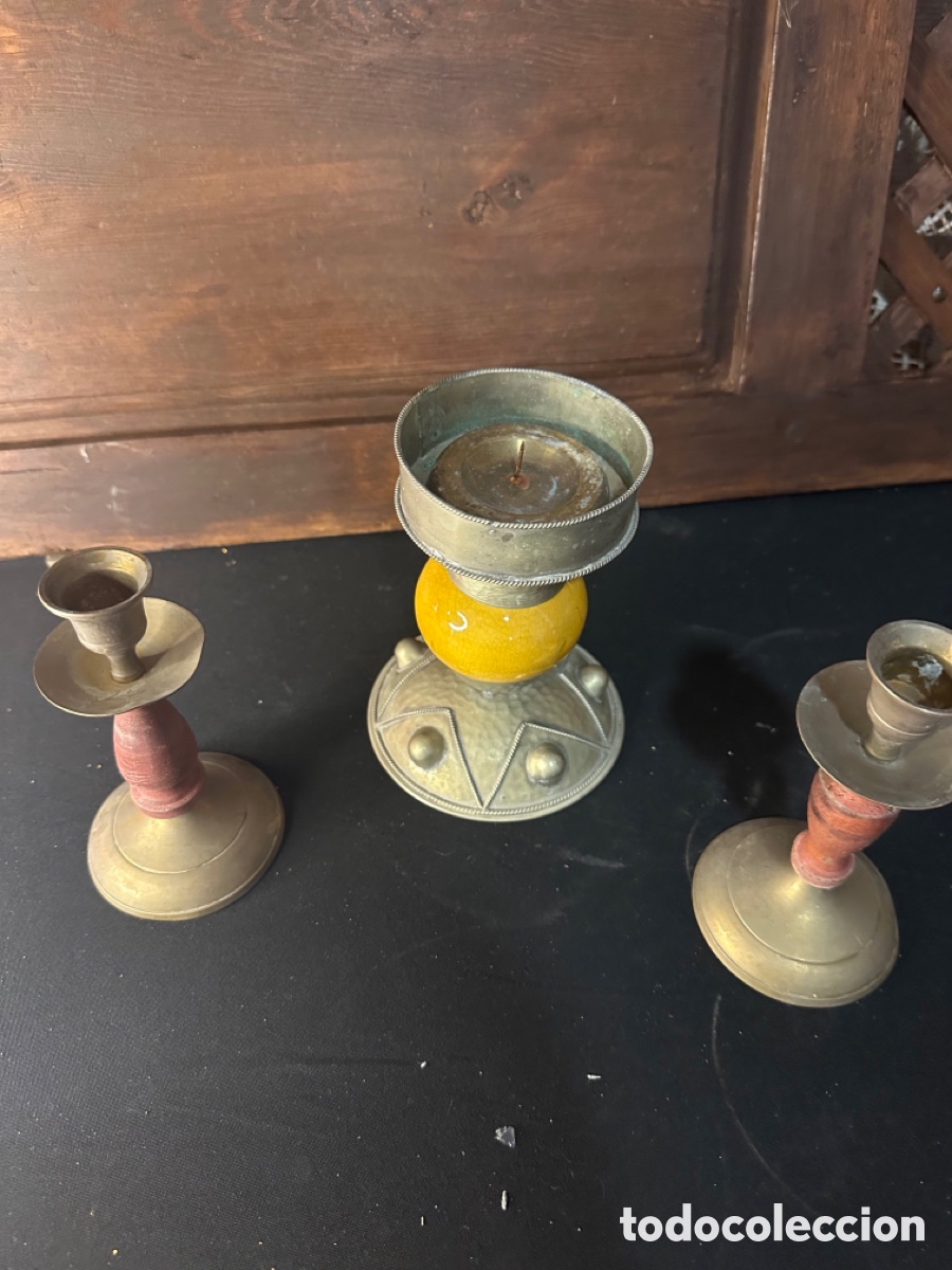 Vintage: 3 Candelabros vintage, lote - Foto 3